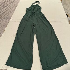 Amiani 100% Viscose Halter Neck Wide Leg Jumpsuit Size Small